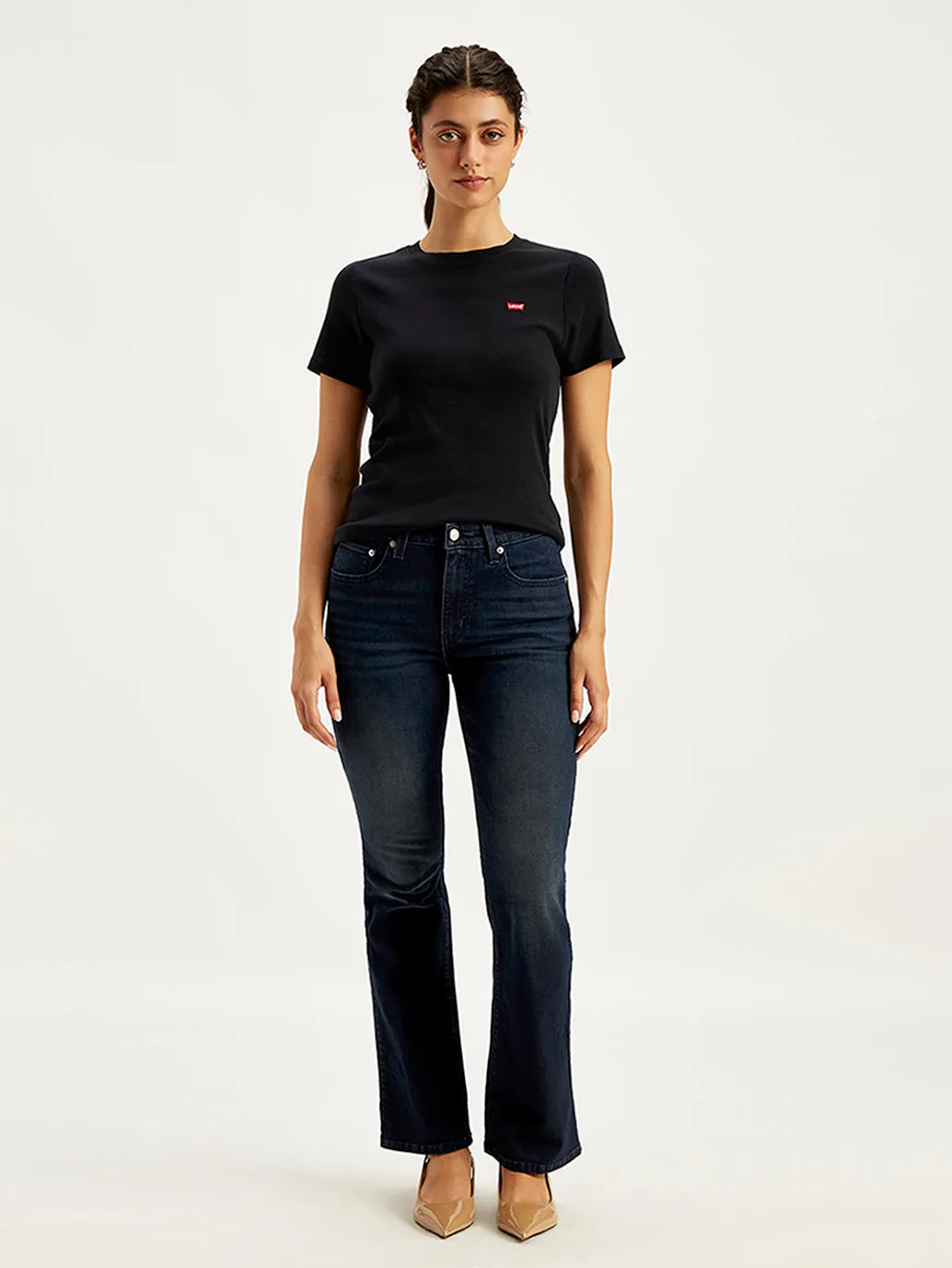 Women's High Rise 725 Slim Bootcut Fit Navy Jeans