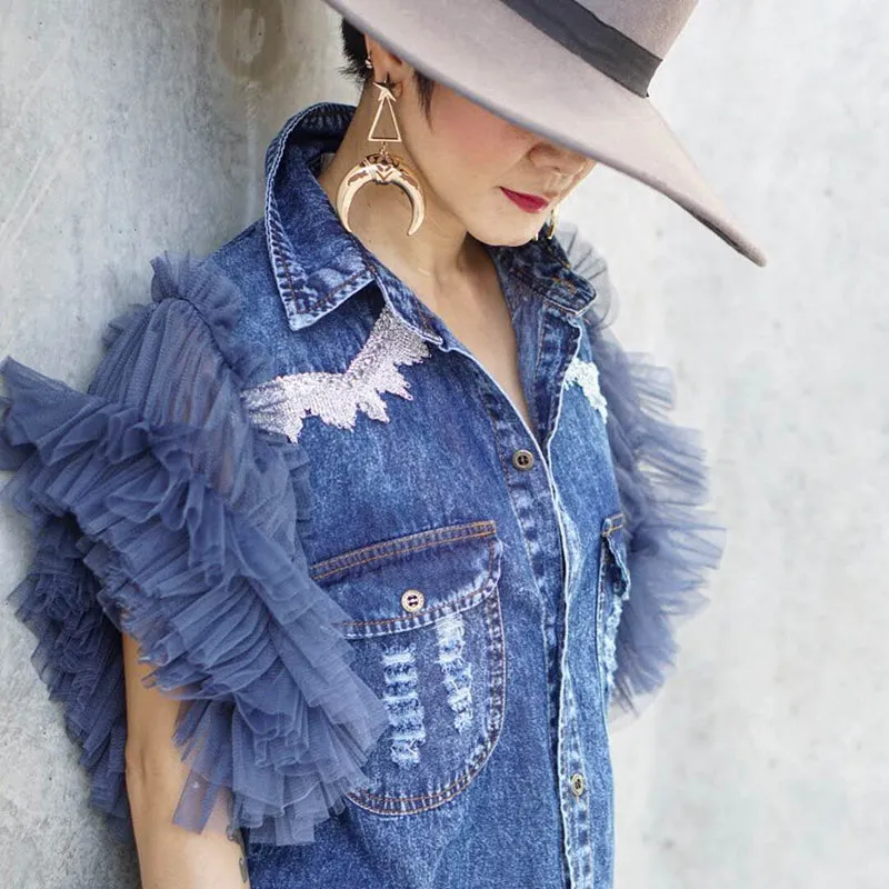 Women's Sleeveless Denim Jacket