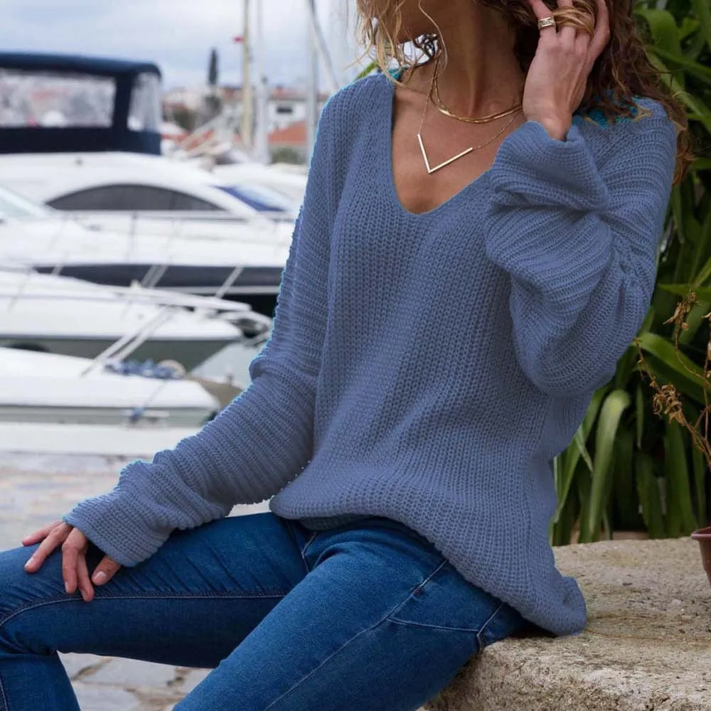 Women's Winter Casual V-Neck Sweater